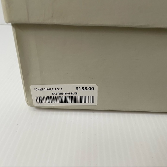 OAK + FORT Black Leather Ankle Boot Block 2” Heel Square Toe 4009 Size 8 - Picture 12 of 12